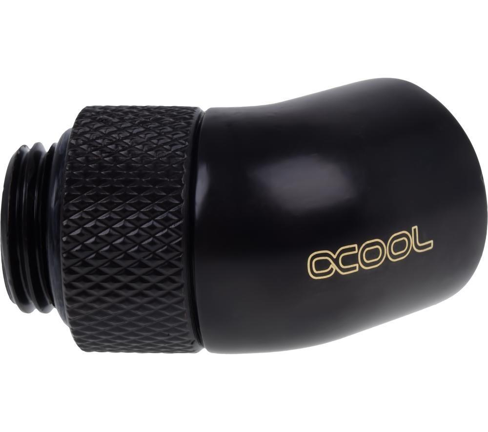 ALPHACOOL Icicle 45 Degree Angled Rotary Fitting - Black, Black