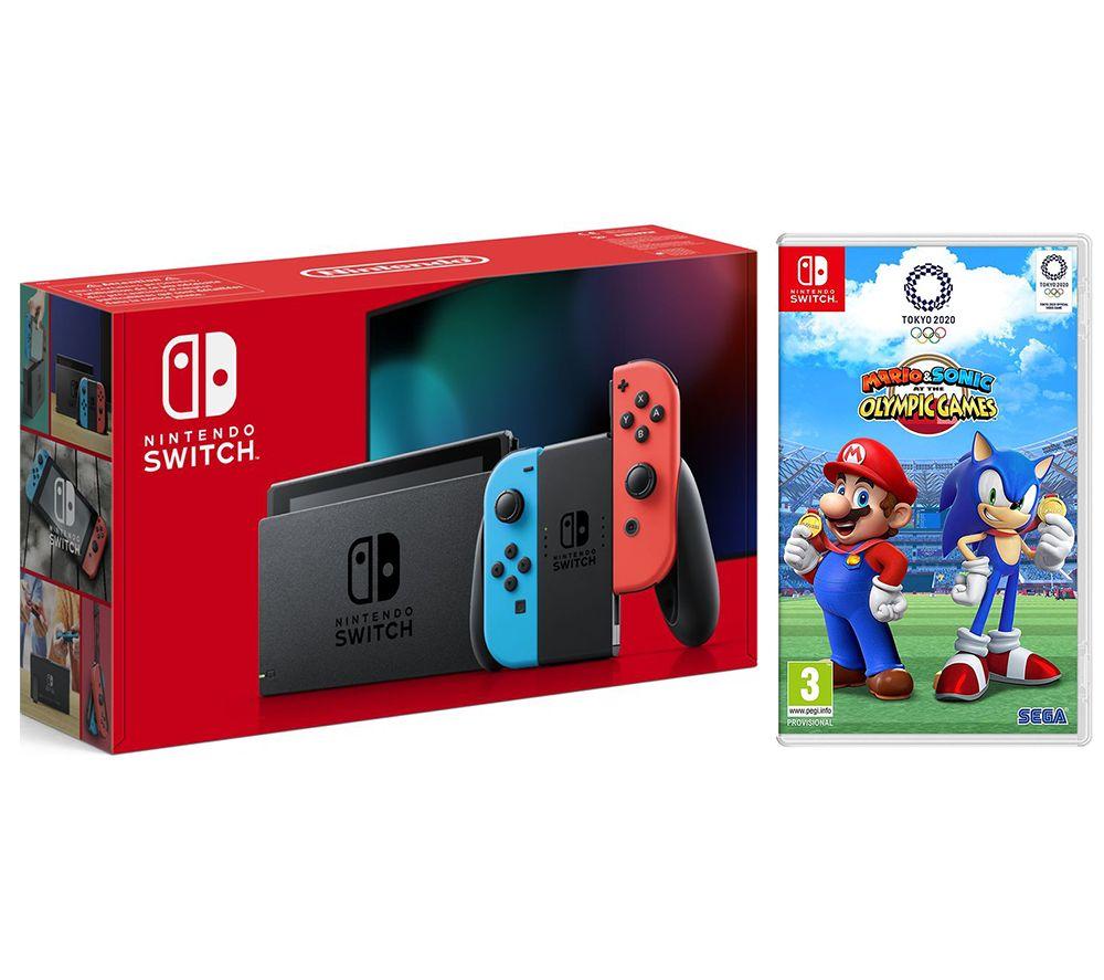 Nintendo switch neon & mario & sonic at the olympic games tokyo 2020 on sale bundle