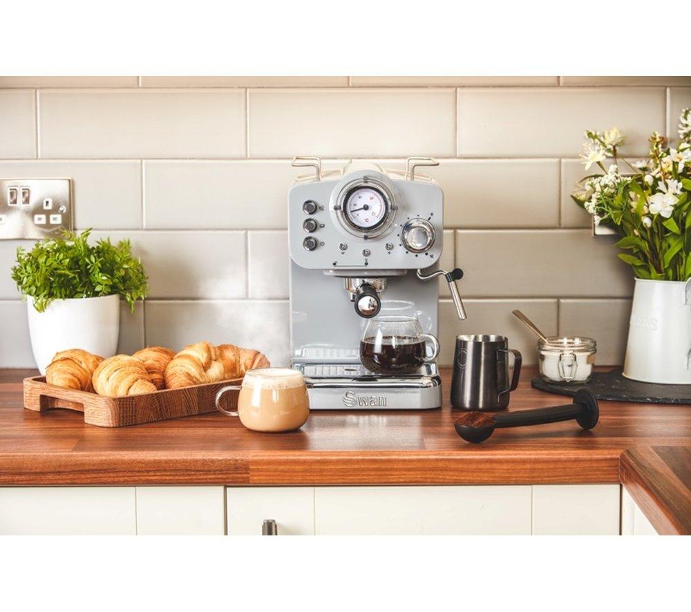 SWAN Retro Pump Espresso SK22110GRN Coffee Machine - Grey image number 5 of 6