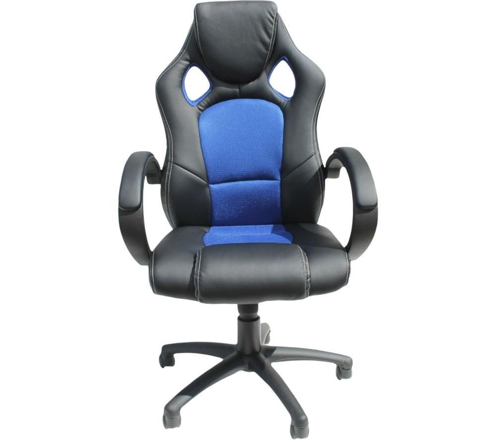 Image of ALPHASON Daytona Faux-Leather Tilting Executive Chair - Black & Blue