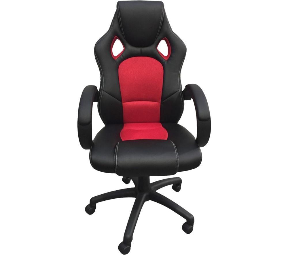 Image of ALPHASON Daytona Faux-Leather Tilting Executive Chair - Black & Red