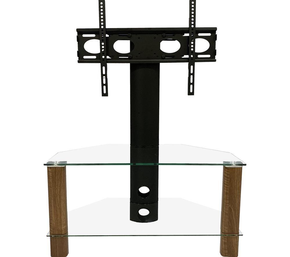 Image of ALPHASON Century 800 mm TV Stand with Bracket - Walnut, Clear,Brown