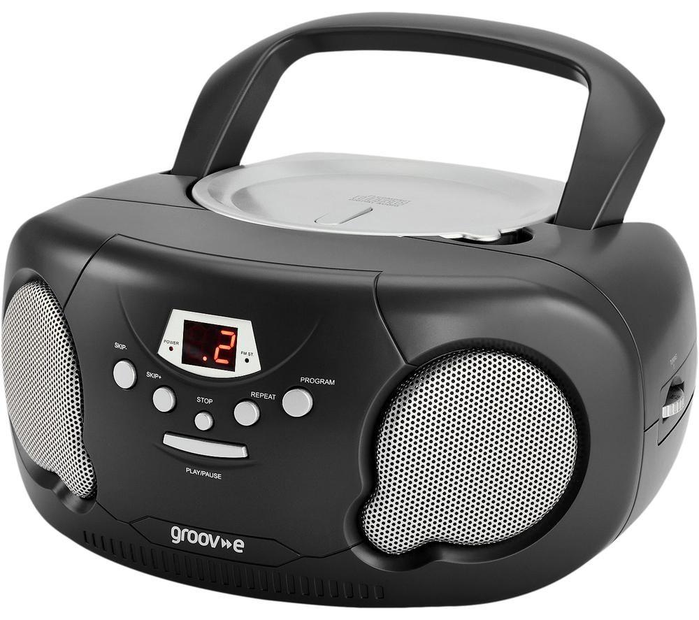 Groov-E Original Boombox Gv-Ps733 Portable Fm/Am Boombox - Black, Black