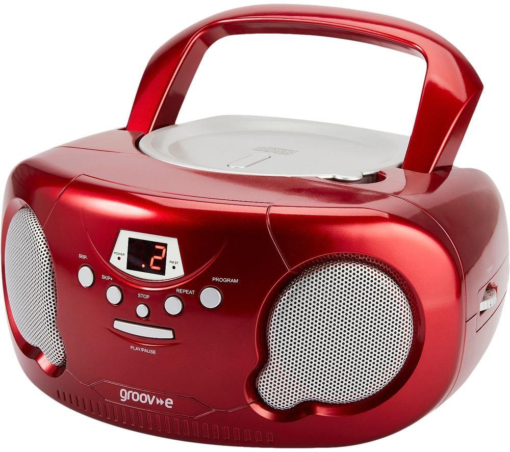 Image of GROOV-E Original Boombox GV-PS733 Portable FM/AM Boombox - Red, Red