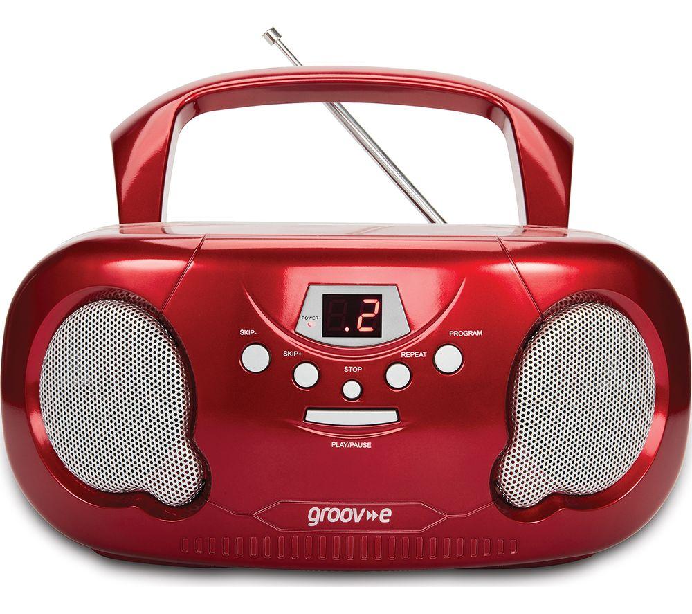 GROOV-E Original Boombox GV-PS733 Portable FM/AM Boombox - Red image number 2 of 2