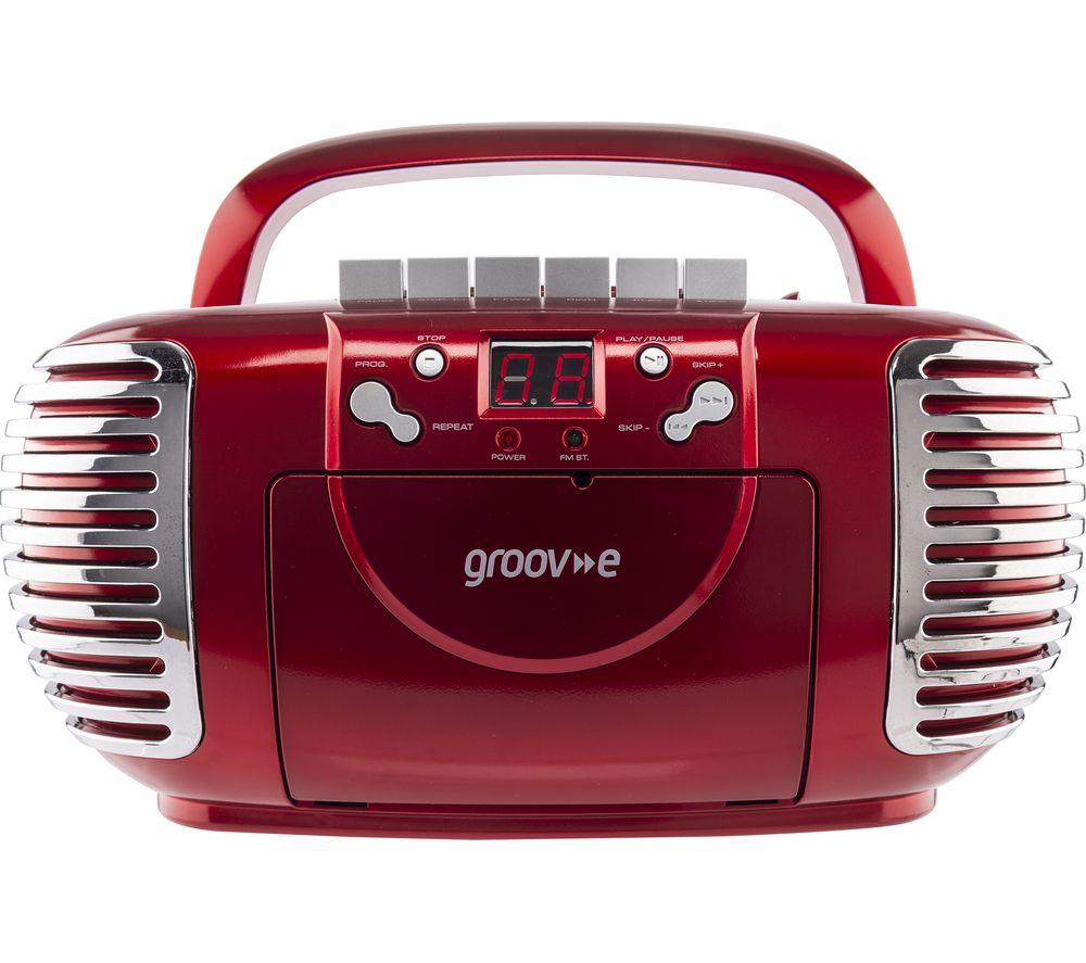 GROOV-E Retro GV-PS813-RD Boombox - Red image number 2 of 6