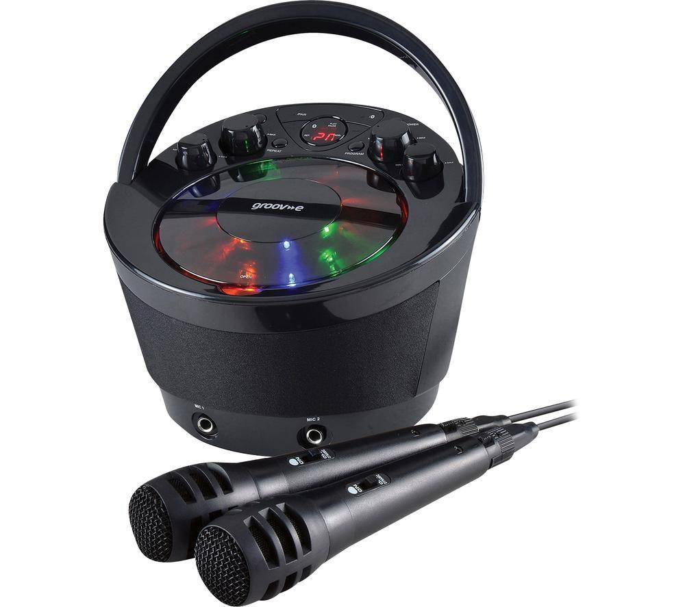 GROOV-E GV-PS923-BK Portable Bluetooth Karaoke Boombox - Black, Black