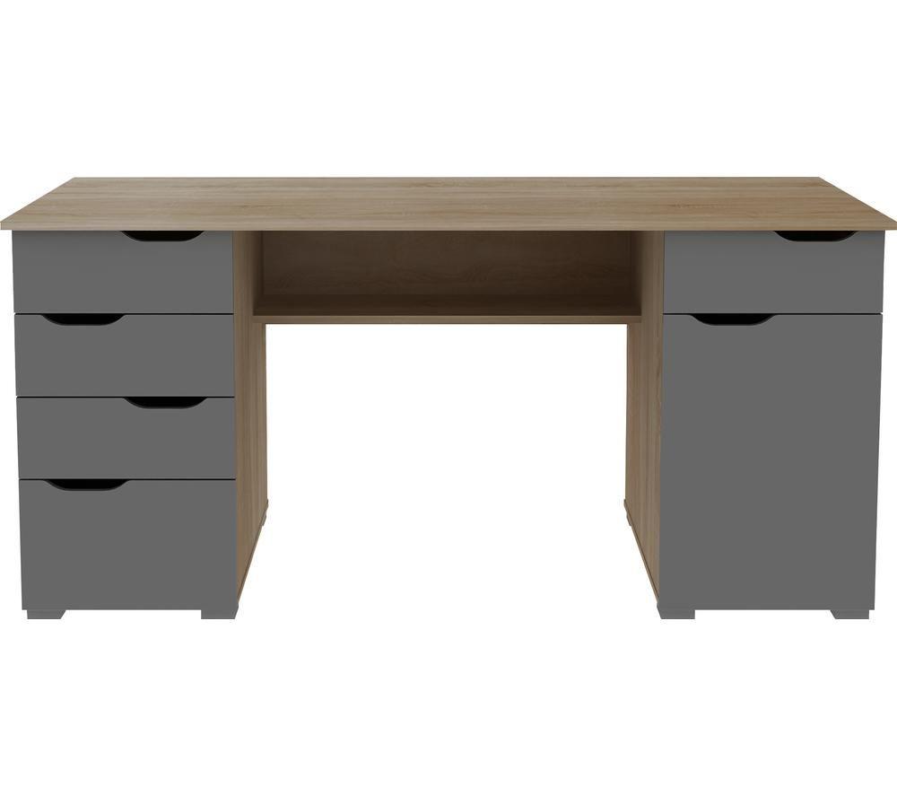 Alphason Kentucky Desk - Oak & Grey