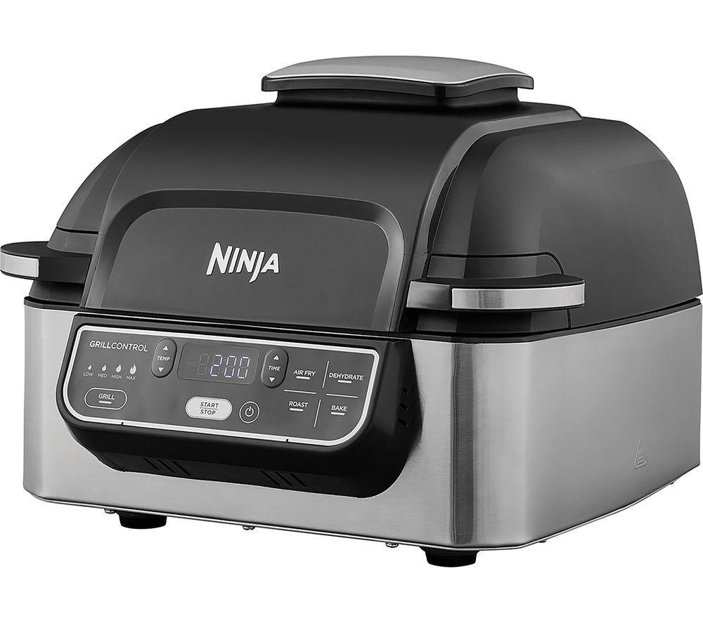 NINJA Foodi AG301UK Health Grill & Air Fryer - Black & Brushed Steel, Brushed Steel