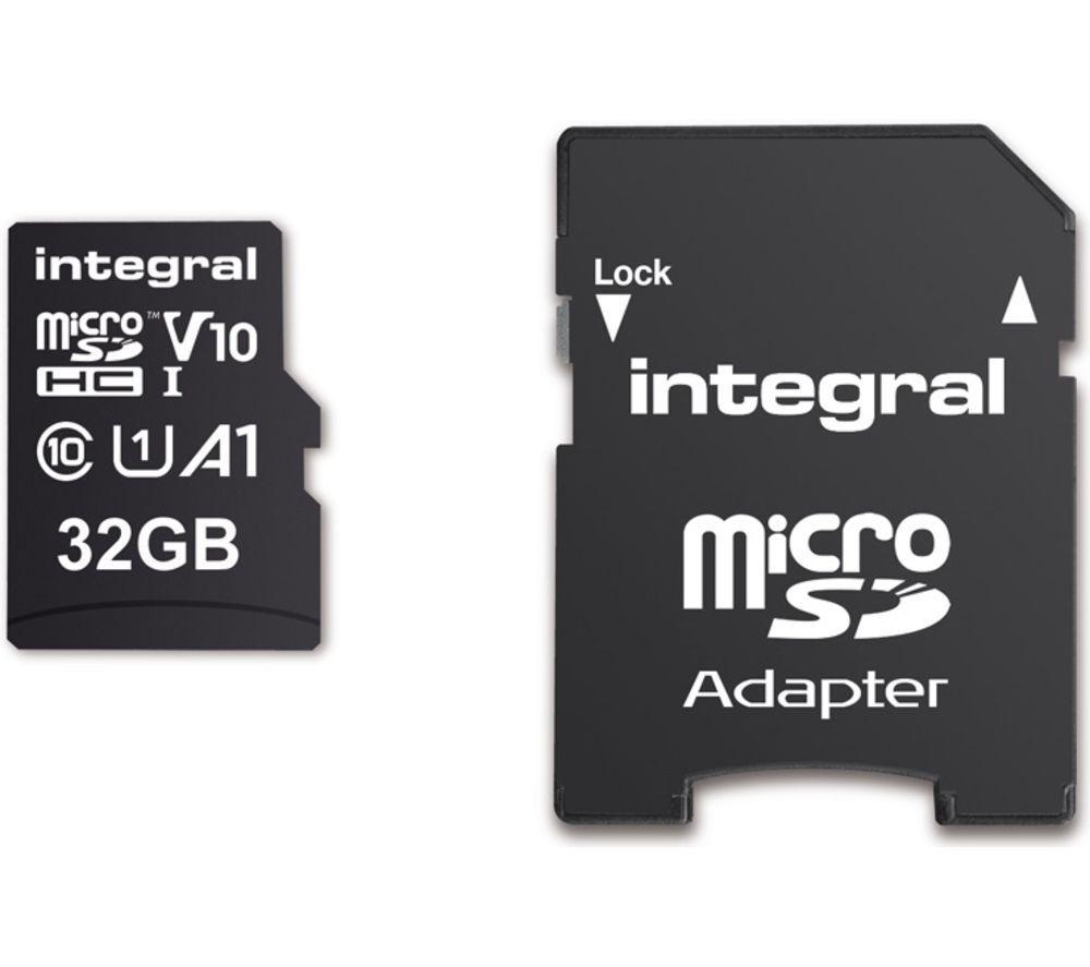 Integral 32GB High Speed V30 UHS-I U1 MicroSDHC Card including Adapter (Pack of 2)