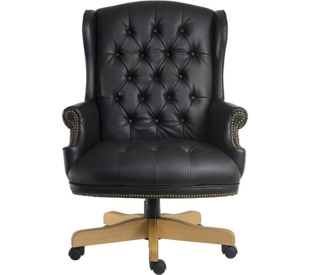 Teknik Chairman Noir Bonded-Leather Tilting Executive Chair - Black