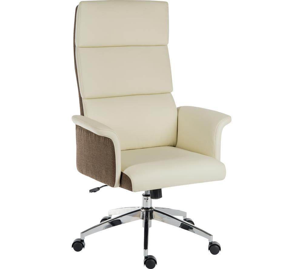 TEKNIK Elegance High Faux-Leather Executive Chair - Cream & Brown