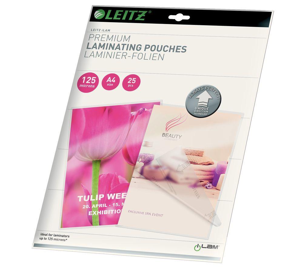 LEITZ iLAM 74820000 125 Micron A4 Laminating Pouches - Pack of 25