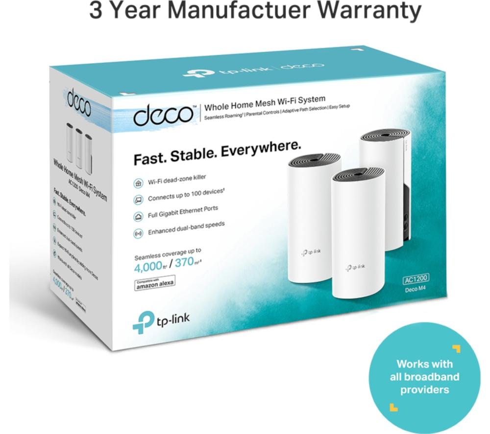 TP-LINK Deco M4 Whole Home WiFi System - Triple Pack image number 2 of 9