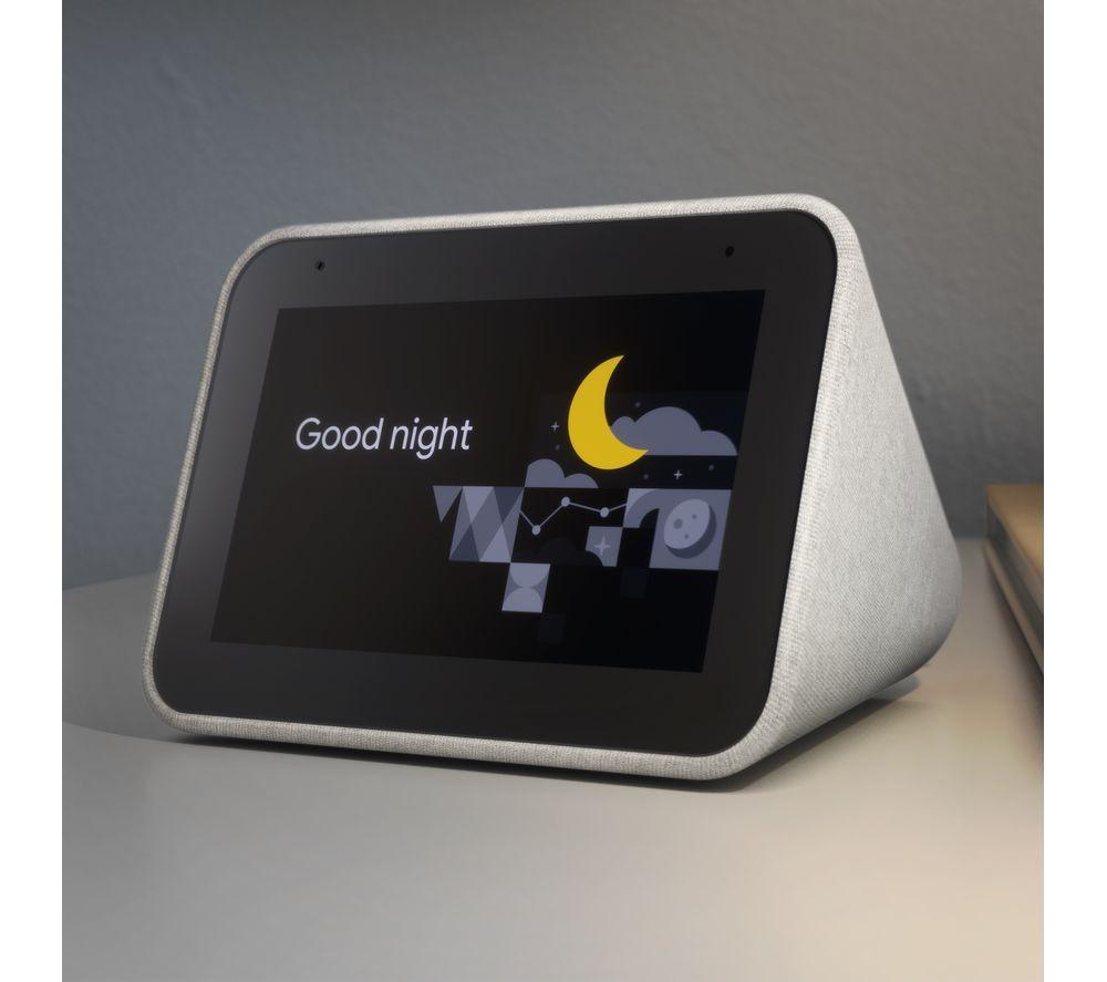 GOOGLE Smart Clock with Google Assistant & Chalk Google Nest Mini (2nd Gen) Bundle image number 2 of 11