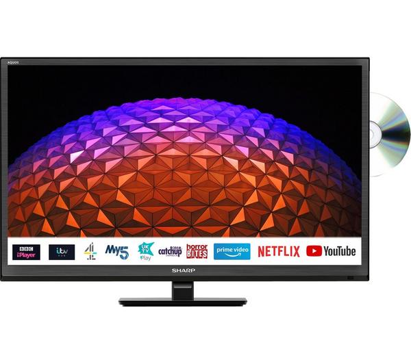 Buy SHARP 1T-C24BE0KR1FB 24” Smart HD Ready LED TV with Built-in DVD Player | Currys