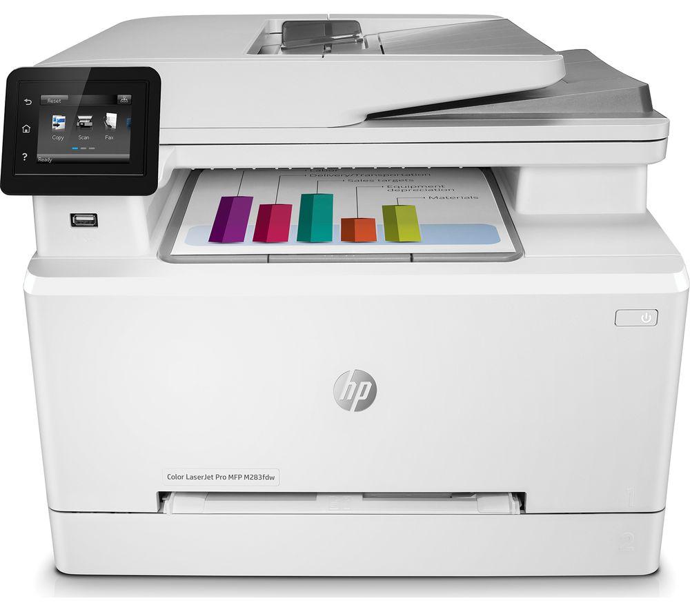 hp color laserjet pro mfp m283fdw all-in-one wireless laser printer with fax, white