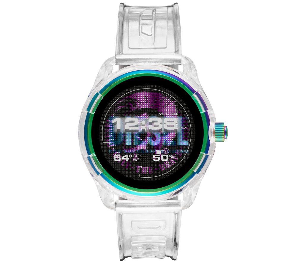 DIESEL Fadelite DZT2021 Smart Watch with Google Assistant - Transparent, Plastic Strap, 43 mm