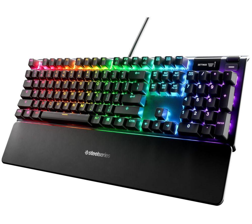 SteelSeries 64534 Apex 5 - Hybrid Mechanical Gaming Keyboard - Per-Key RGB Illumination - Oled Smart display - English (QWERTY) Layout PC, Black