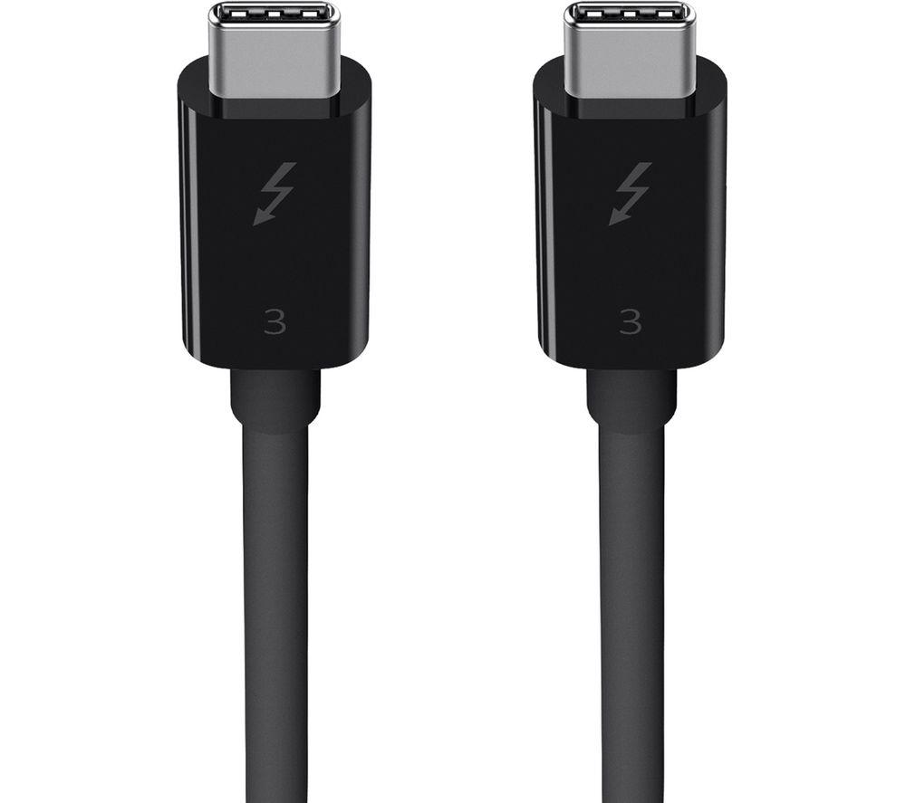 Belkin Thunderbolt 3 USB-C to USB-C Cable, Thunderbolt Certified, 40 Gbps, 5 K, 100 W, Type C 3.1, 0.8 m, Black