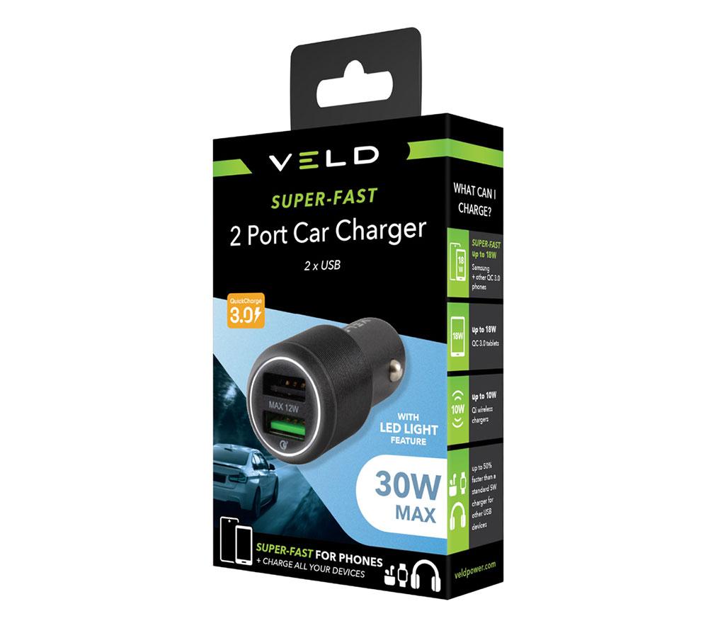 VELD VC30CB Super Fast 2-Port 30 W Car Charger image number 5 of 7