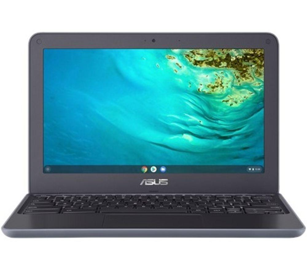 Image of ASUS C202 11.6" Chromebook - 32 GB eMMC, Grey & Black, Black,Silver/Grey
