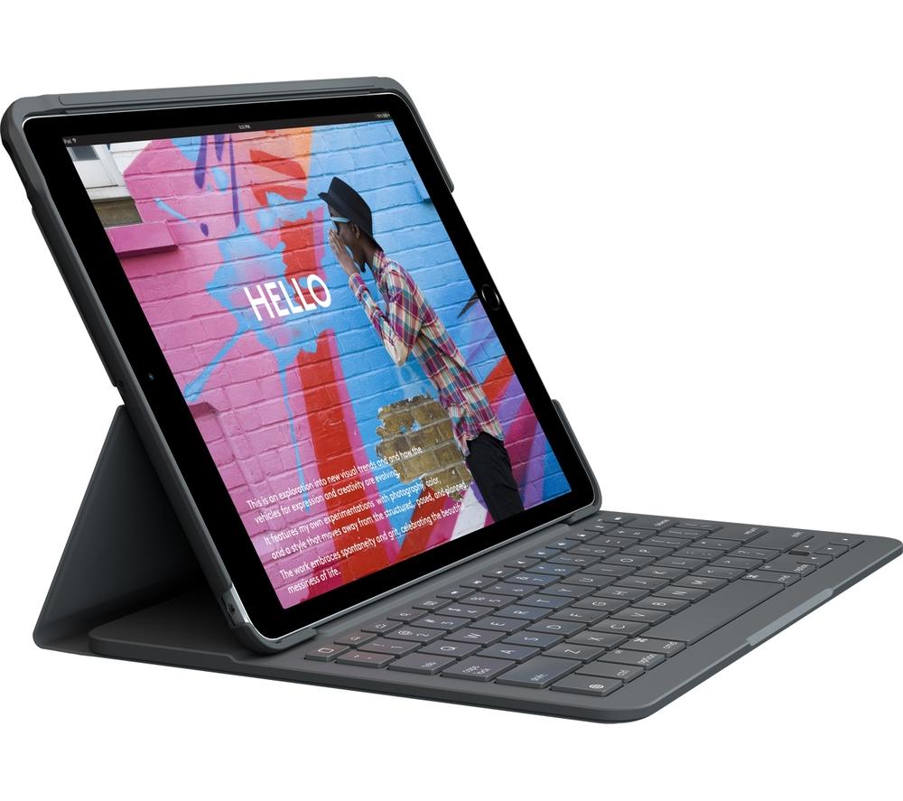 LOGITECH iPad Slim 10.2 Keyboard Folio Case - Black, Black