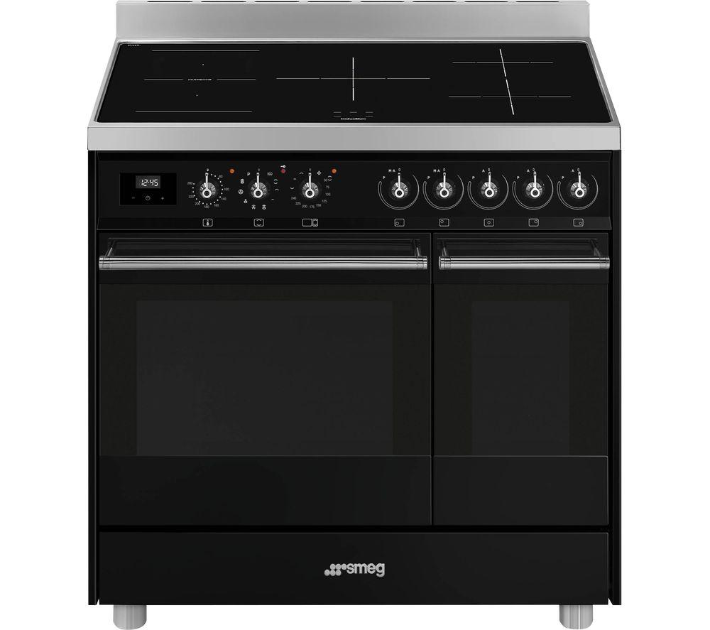 SMEG C92IPBL9-1 90 cm Electric Induction Range Cooker - Black, Black