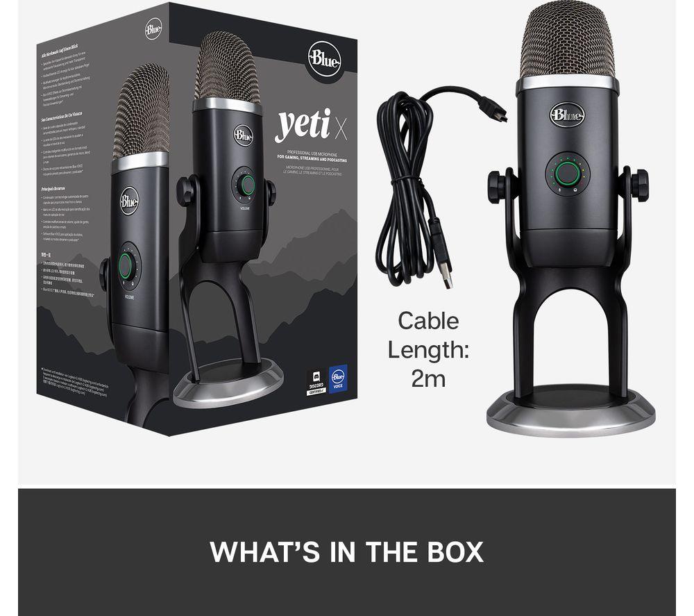 Buy BLUE Yeti X USB Streaming Microphone - Blackout | Currys