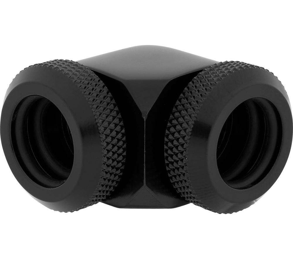 CORSAIR Hydro X Series XF 90&deg; Compression Fitting - 12 mm, Black, Pack of 2 image number 2 of 2