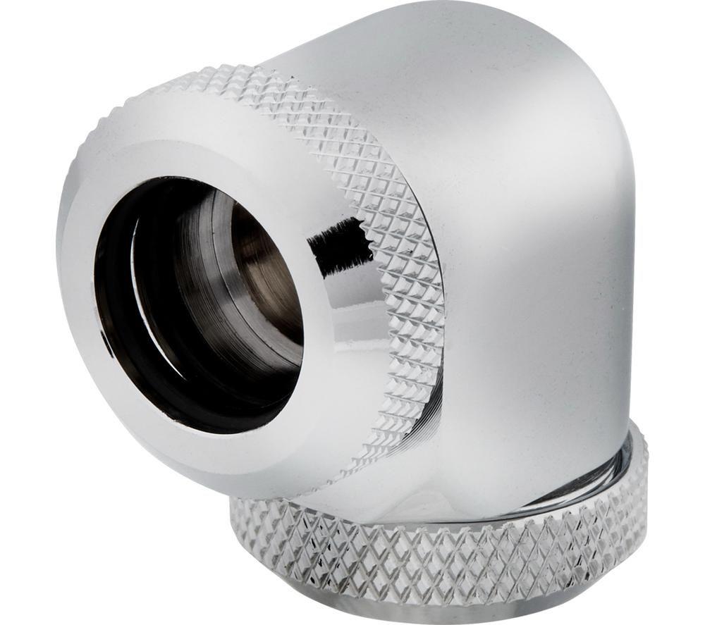 Image of CORSAIR Hydro X Series XF Hardline 90¡ 12 mm Fitting - Chrome, Pack of 2, Silver/Grey