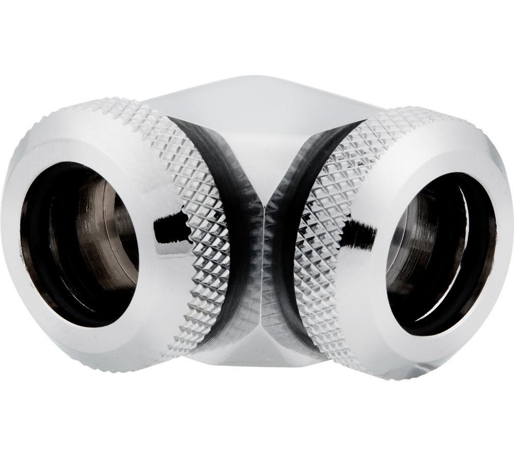 CORSAIR Hydro X Series XF Hardline 90&deg; 12 mm Fitting - Chrome, Pack of 2 image number 2 of 8