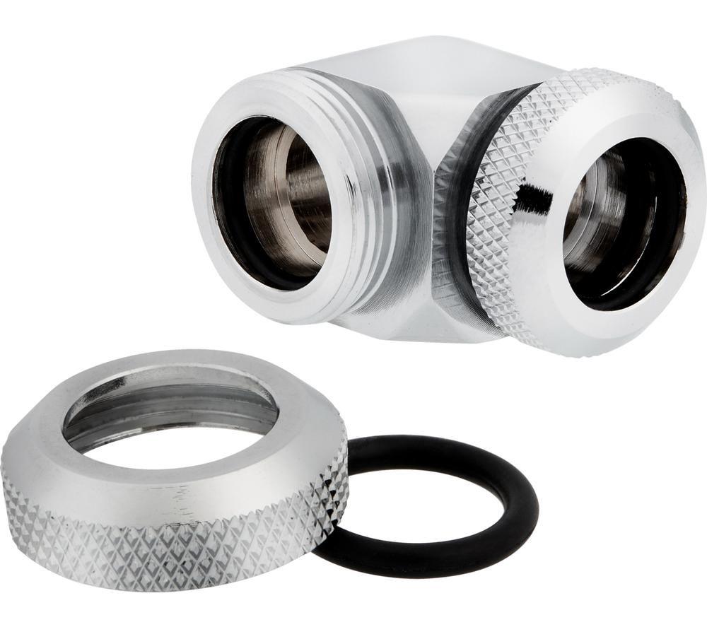 CORSAIR Hydro X Series XF Hardline 90&deg; 12 mm Fitting - Chrome, Pack of 2 image number 3 of 8