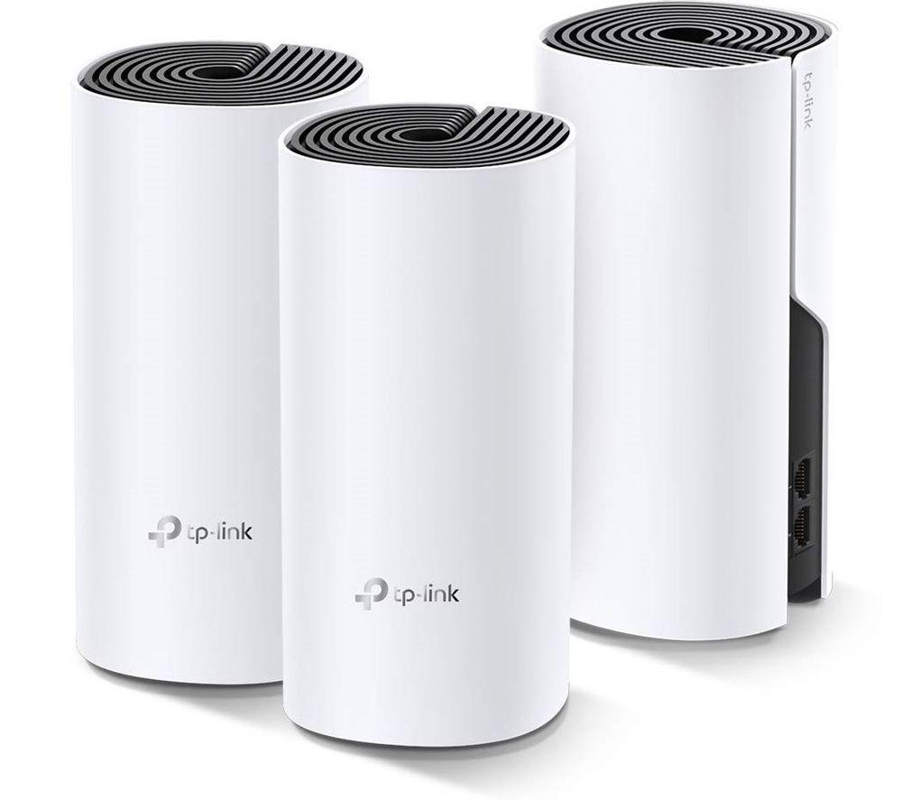 TP-Link Deco P9 Whole Home Powerline Mesh Wi-Fi System, Up to 6000 Sq ft Coverage, Dual-Band AC1200+HomePlug AV1000, Gigabit Ports, Compatible with Amazon Echo/Alexa, limited walls impact, Pack of 3
