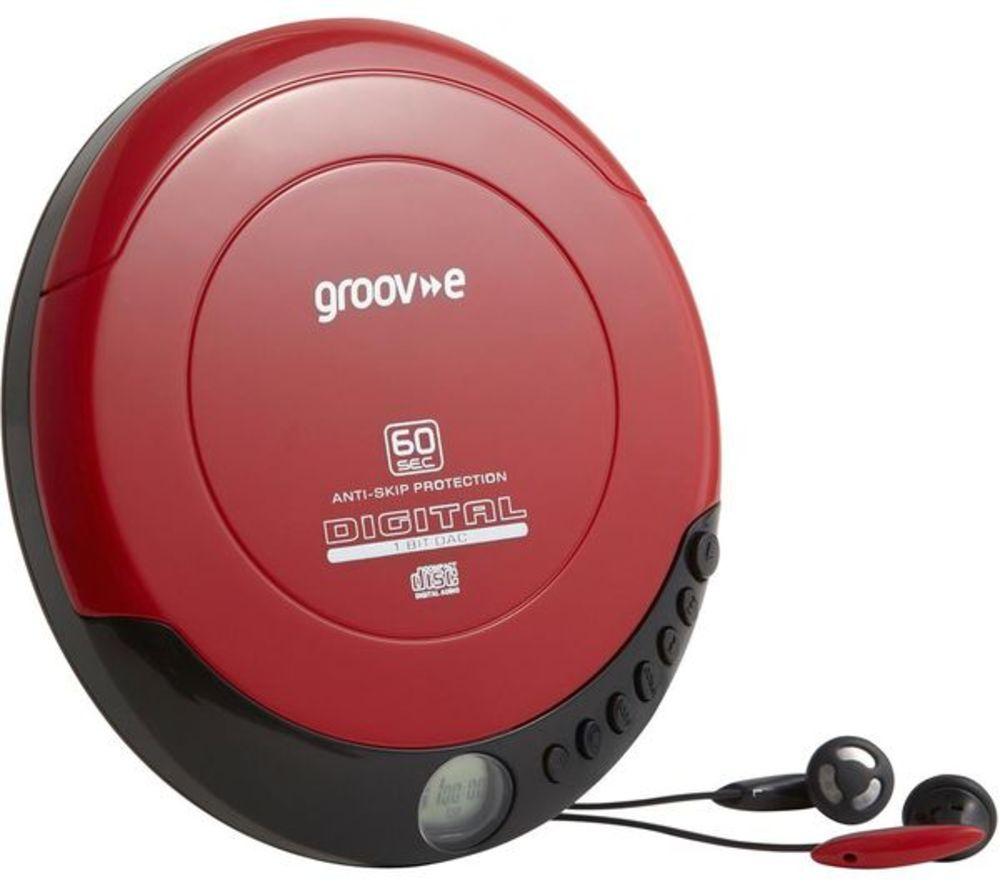 Image of Groov-E Retro GV-PS110-RD Personal CD Player - Red