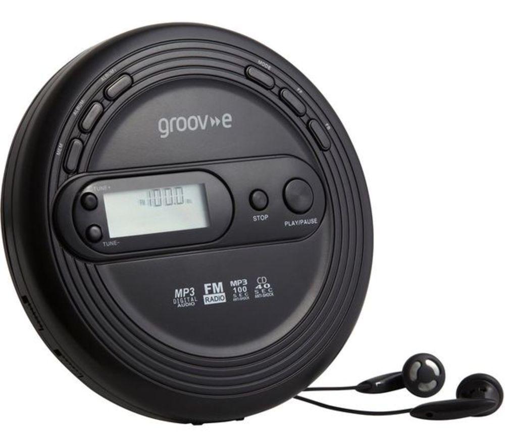 Groov-E Retro GV-PS210-BK Personal CD Player with Radio - Black