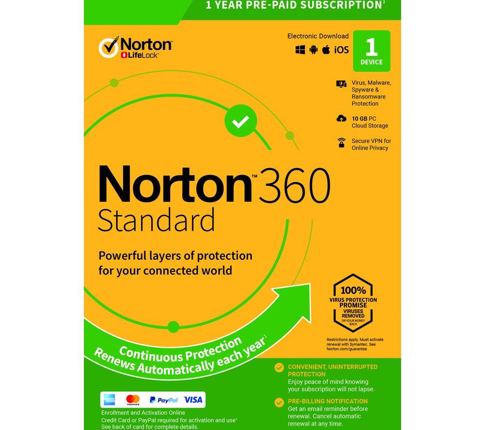 Image of Norton 360 Standard - 1 year (automatic renewal) for 1 device (download)