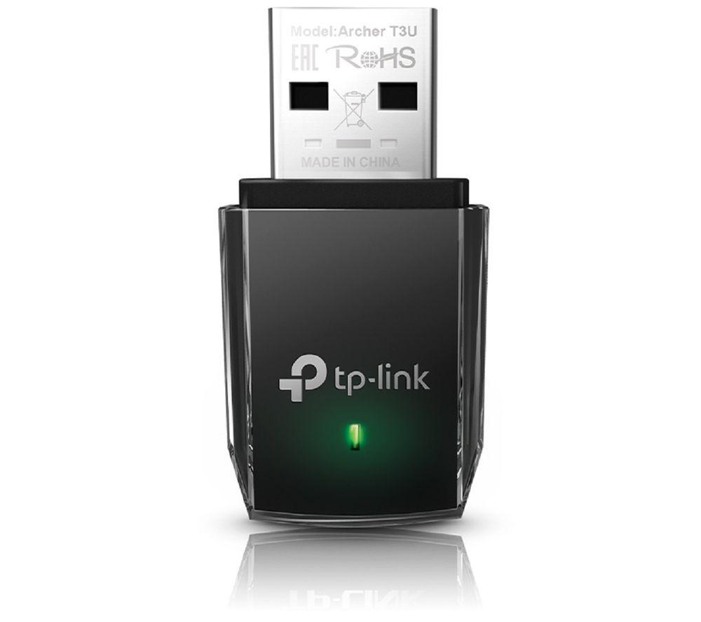 TP-Link 1300 Mbps High Gain Wireless Dual Band USB Adapter, 3dBi Dual Omni Directional Antenna, Supports Windows 11/8.1/8/7/XP, Mac OS, Linux (Archer T3U)