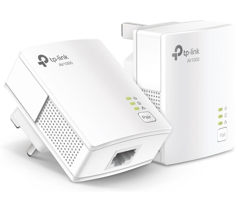 TP-Link 1-Port Gigabit Powerline Starter Kit, Data transfer speed Up To 1000 Mbps, Ideal for HD/3D/4K video streaming & Online Gaming(for Wired Only), No Configuration required (TL-PA7017 KIT)