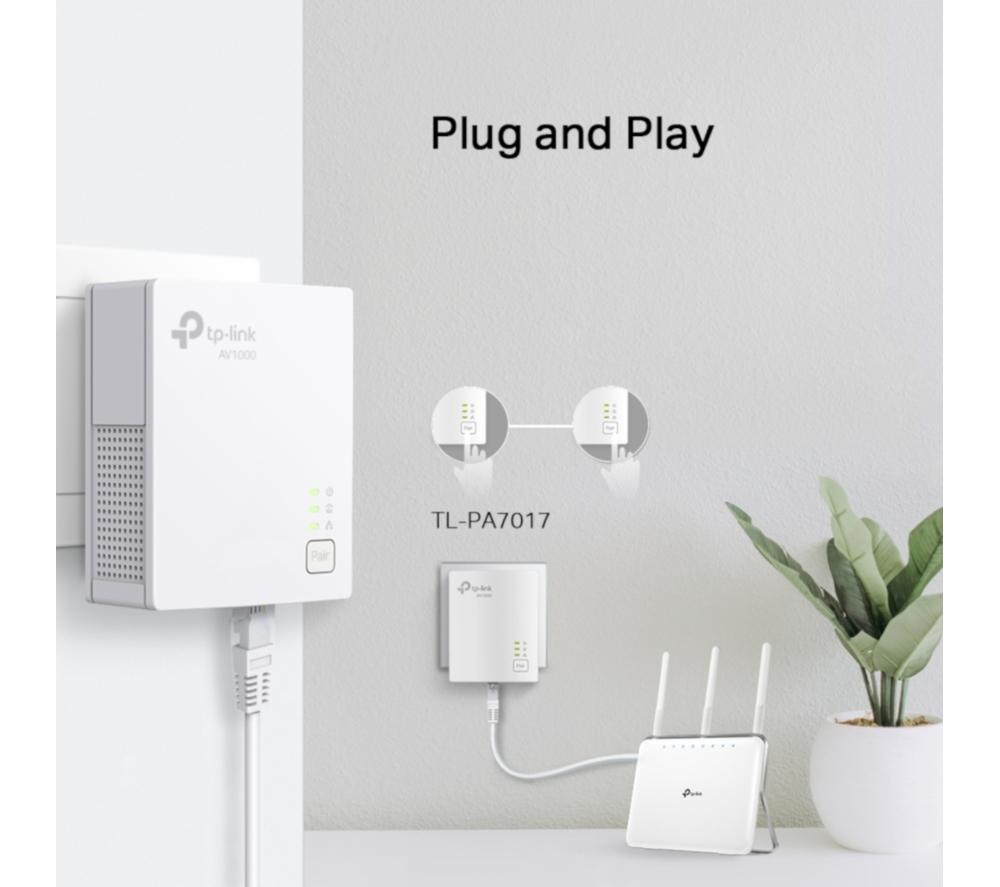 TP-LINK TL-PA7017 Powerline Adapter Kit &ndash; Twin Pack image number 7 of 9
