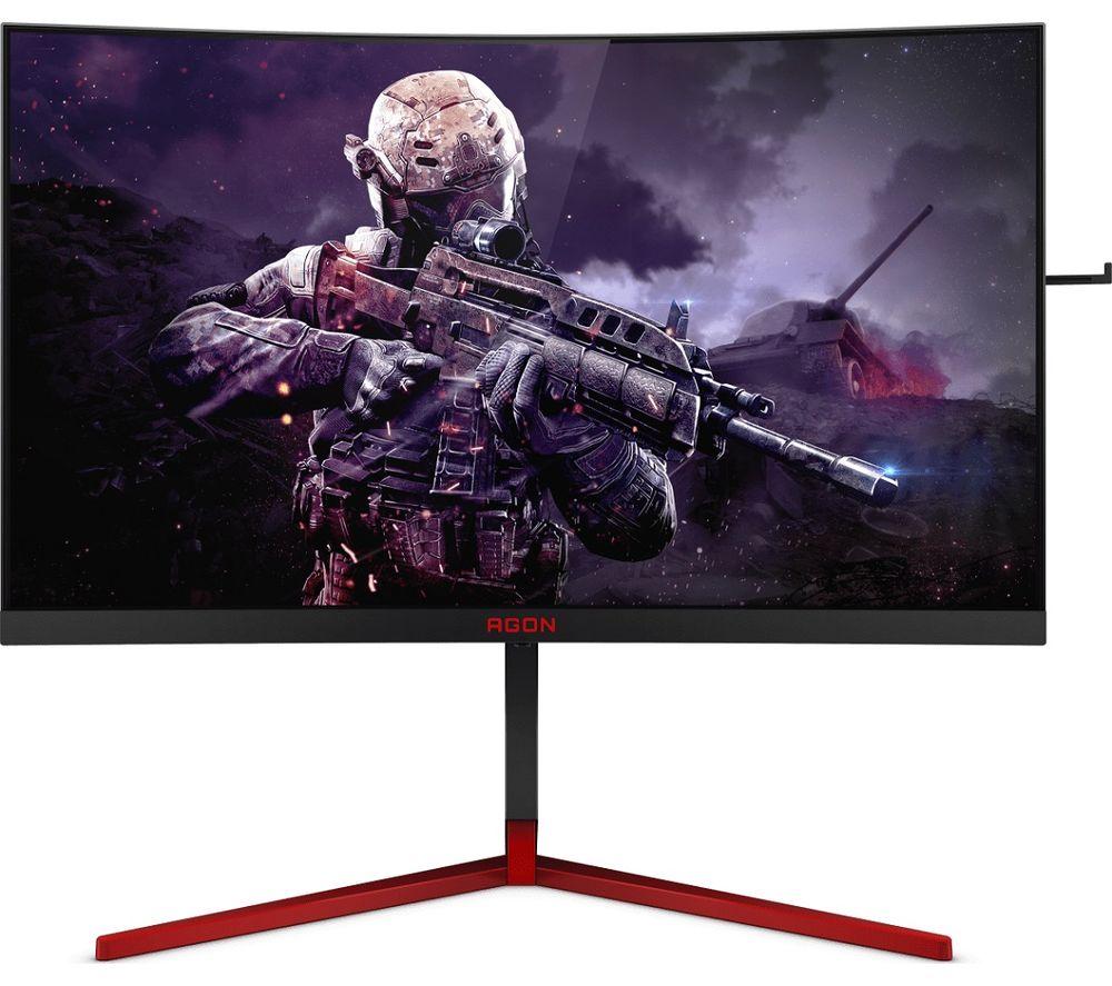 Image of AOC AG273QCG Quad HD 27" Curved LCD Gaming Monitor - Black & Red, Silver/Grey,Black,Red