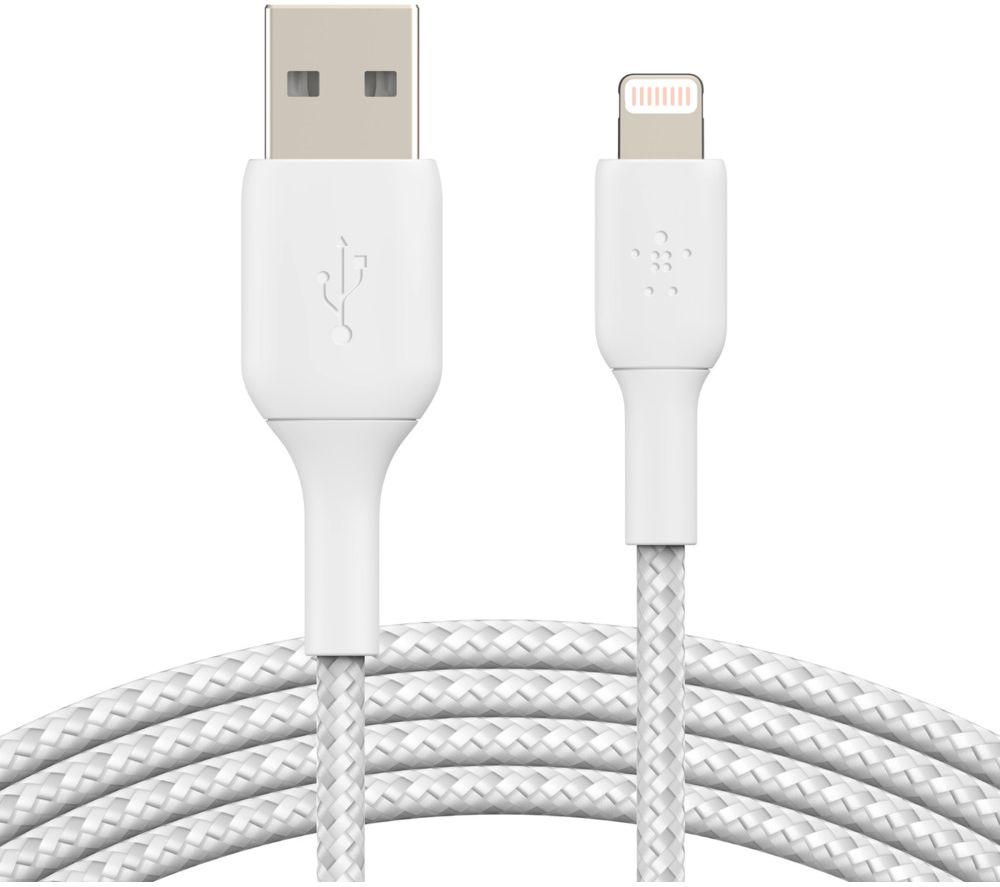 BELKIN Braided Lightning to USB-A Cable - 1 m, White image number 3 of 4
