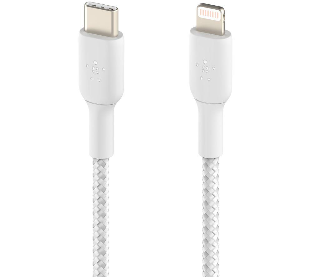 BELKIN Braided USB Type-C to Lightning Cable - 1 m, White image number 2 of 2