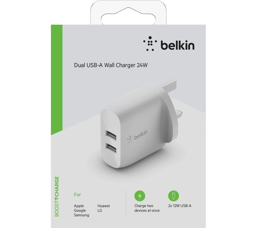 BELKIN Dual USB-A 24 W Mains Charger - White image number 3 of 4