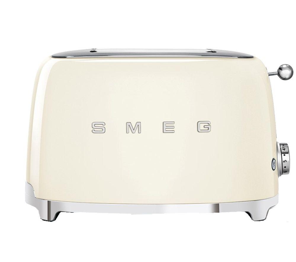 Image of SMEG 50's Retro TSF01CRUK 2-Slice Toaster - Cream