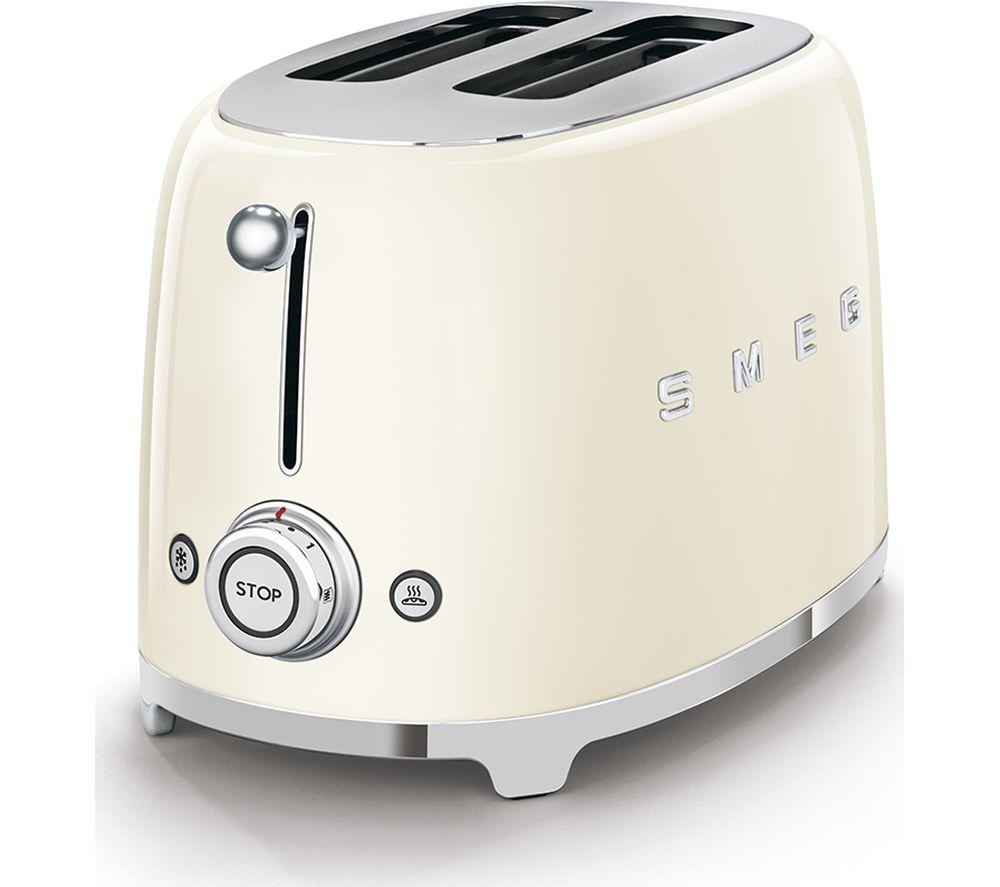 SMEG 50's Retro TSF01CRUK 2-Slice Toaster - Cream image number 4 of 4
