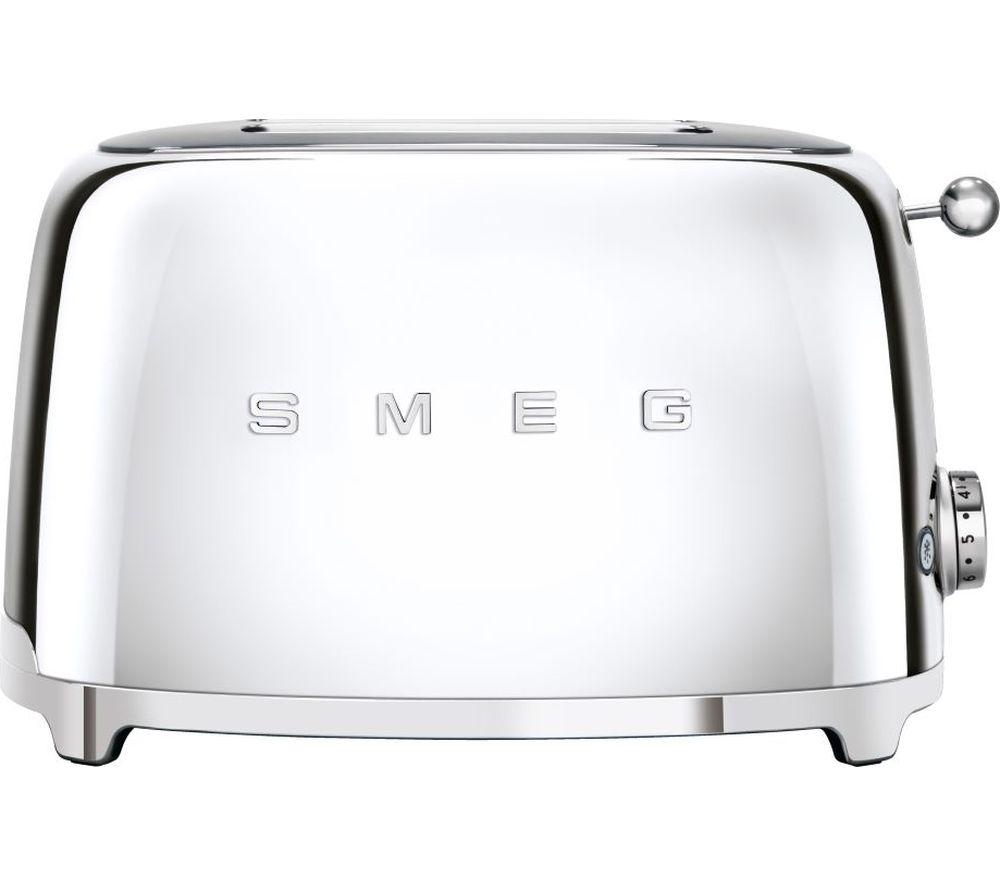 SMEG 50's Retro TSF01SSUK 2-Slice Toaster - Chrome, Green