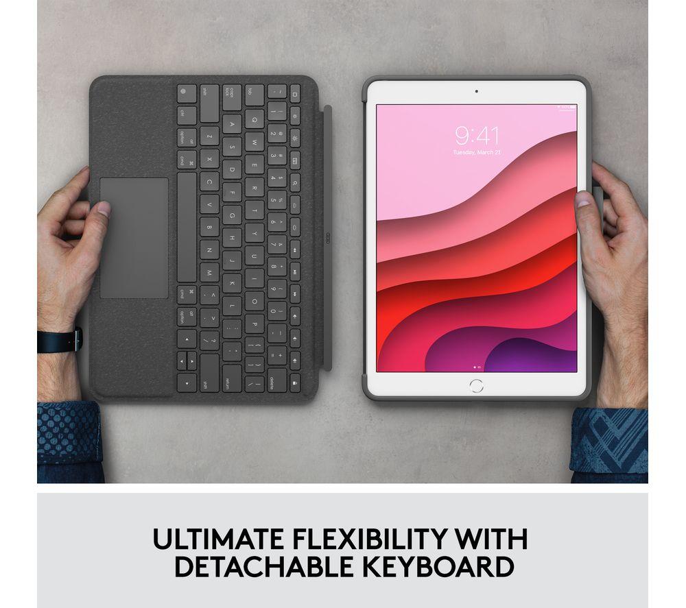 LOGITECH Combo Touch iPad 10.2" Keyboard Folio Case - Grey image number 7 of 11