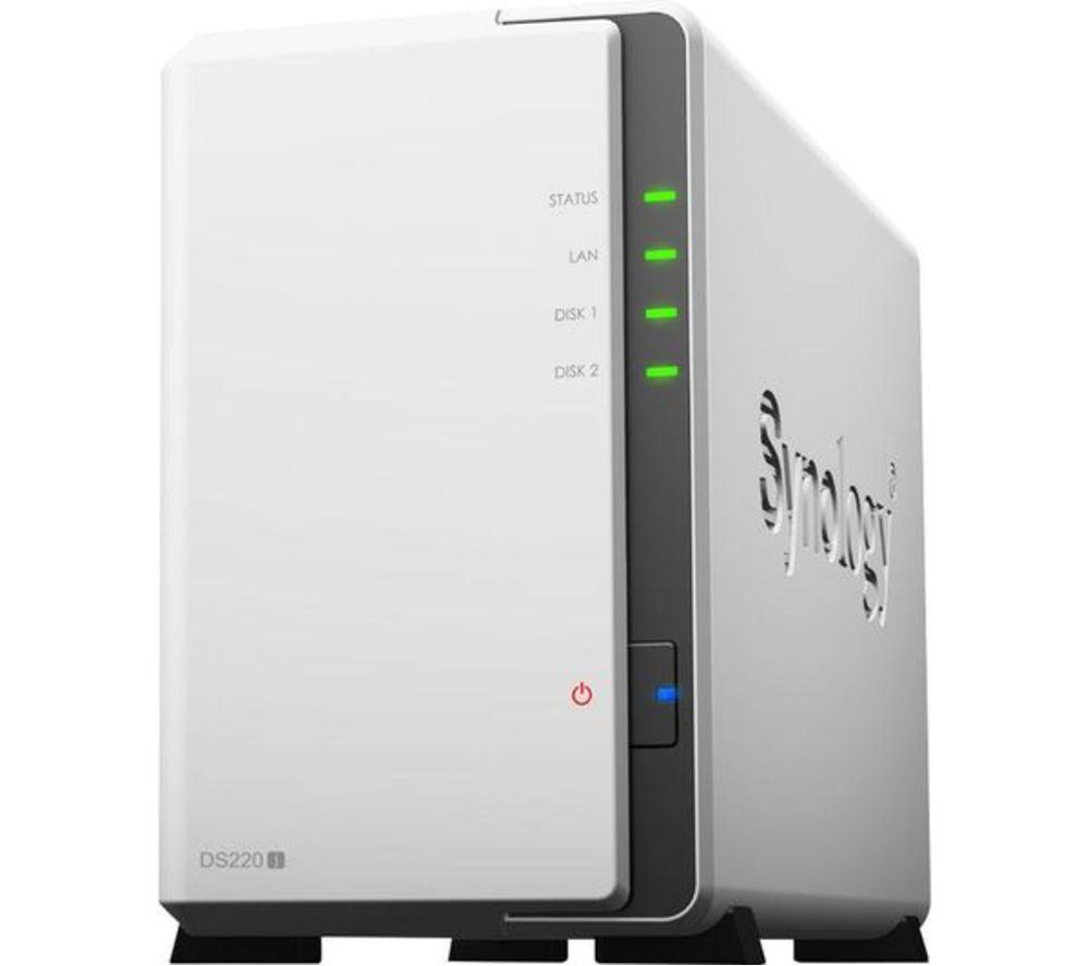 Image of Synology DS220J Disk Station Server NAS Drive - 12 TB, 2 Bay, White, White