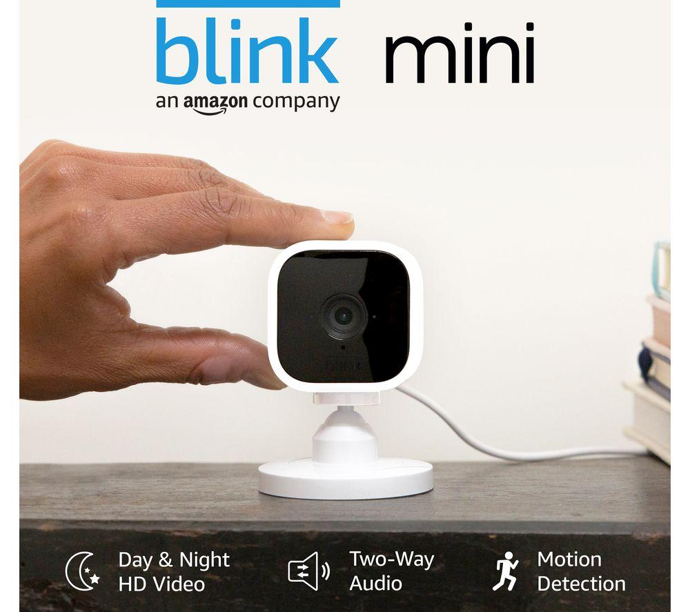 Blink Mini , Compact indoor plug-in smart security camera, 1080p HD  video, motion detection, Works with Alexa , 1 Camera